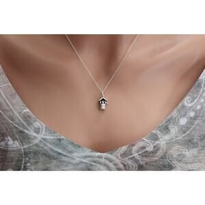 Sterling Silver Wishing Well Charm Necklace, Silver Wishing Well Charm Necklace